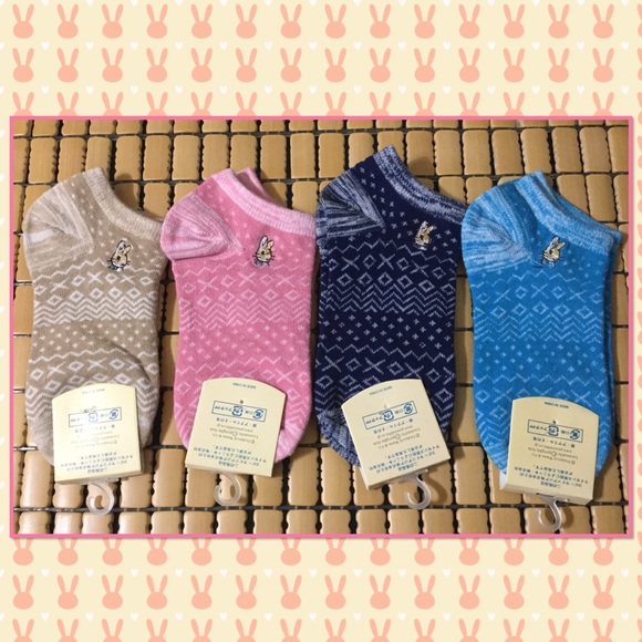 Angora Rabbit 4 pairs ankle socks ( adult ) - Picture 2 of 4